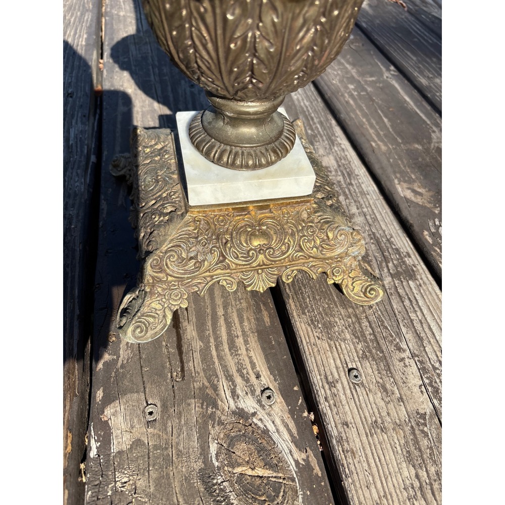 Vintage L&L WMC 8698 Cast Metal Marble Lamp Base Ornate Neoclassical 22in - Picture 8 of 11